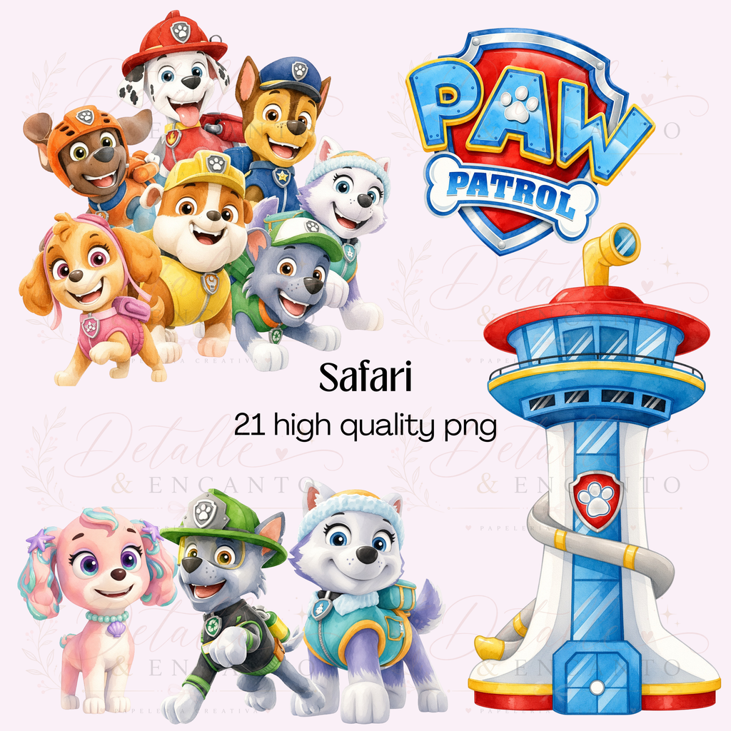 Kit de fiesta infantil Paw Patrol - PNG