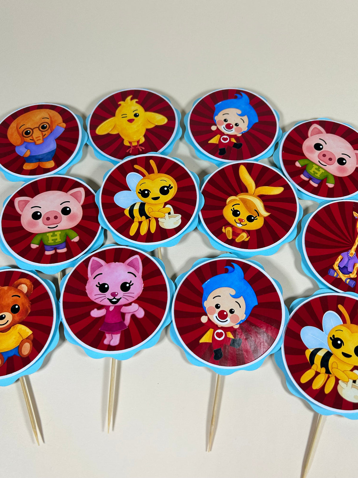 Cake Toppers Plim Plim para Magdalenas y Dulces | Decoración Cumpleaños